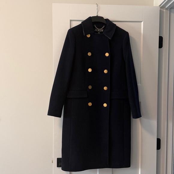 NWOT J. Crew Warwick Topcoat in Italian Stadium-Cloth Wool Blend | Navy | 0 - Picture 10 of 14